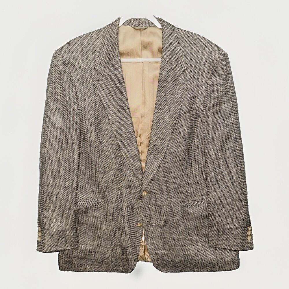 VTG Henry Grethel Tweed Blazer Sport Coat 46R Wool Blend Union Made USA